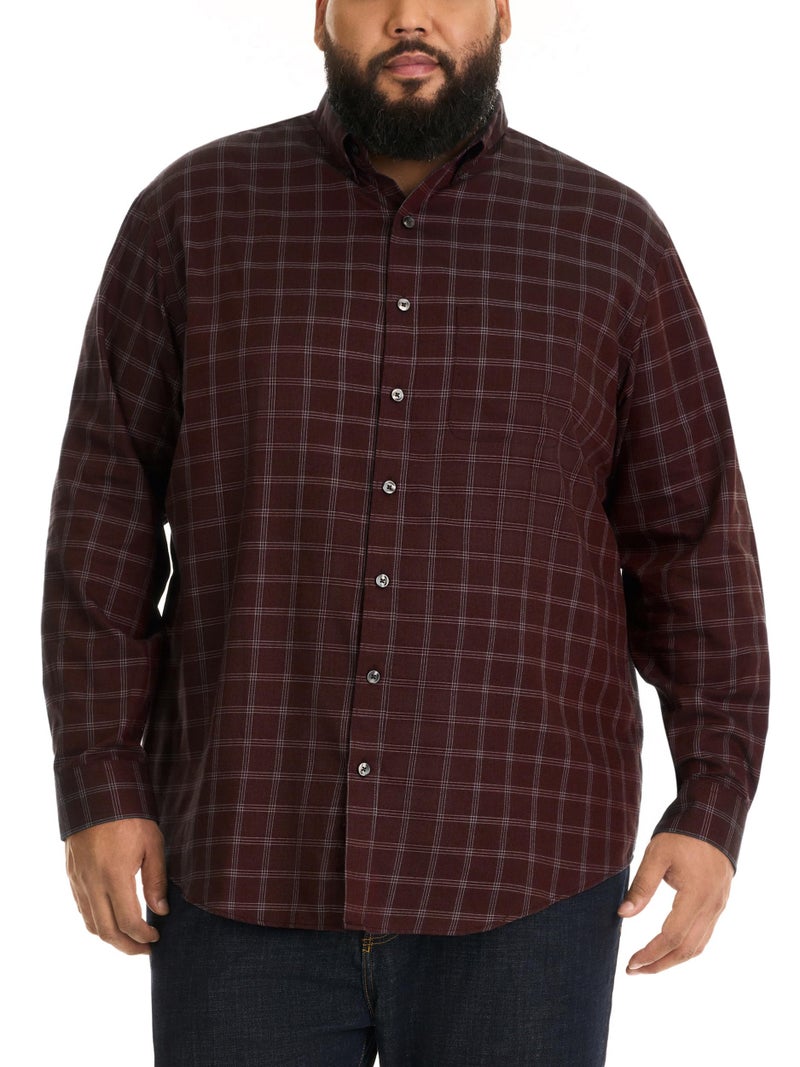 Van Heusen Men's Tall Big and Tall Traveler Stretch Non Iron Long Sleeve Shirt Shirt, -red pinot noir, Large - Image 1